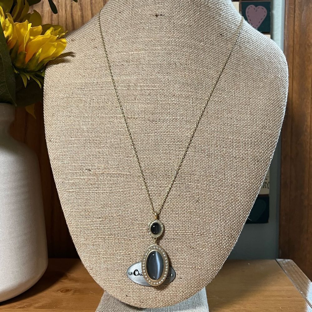 Lucky Brand Silver Teardrop Necklace with Turquoise Accent #LBNK7